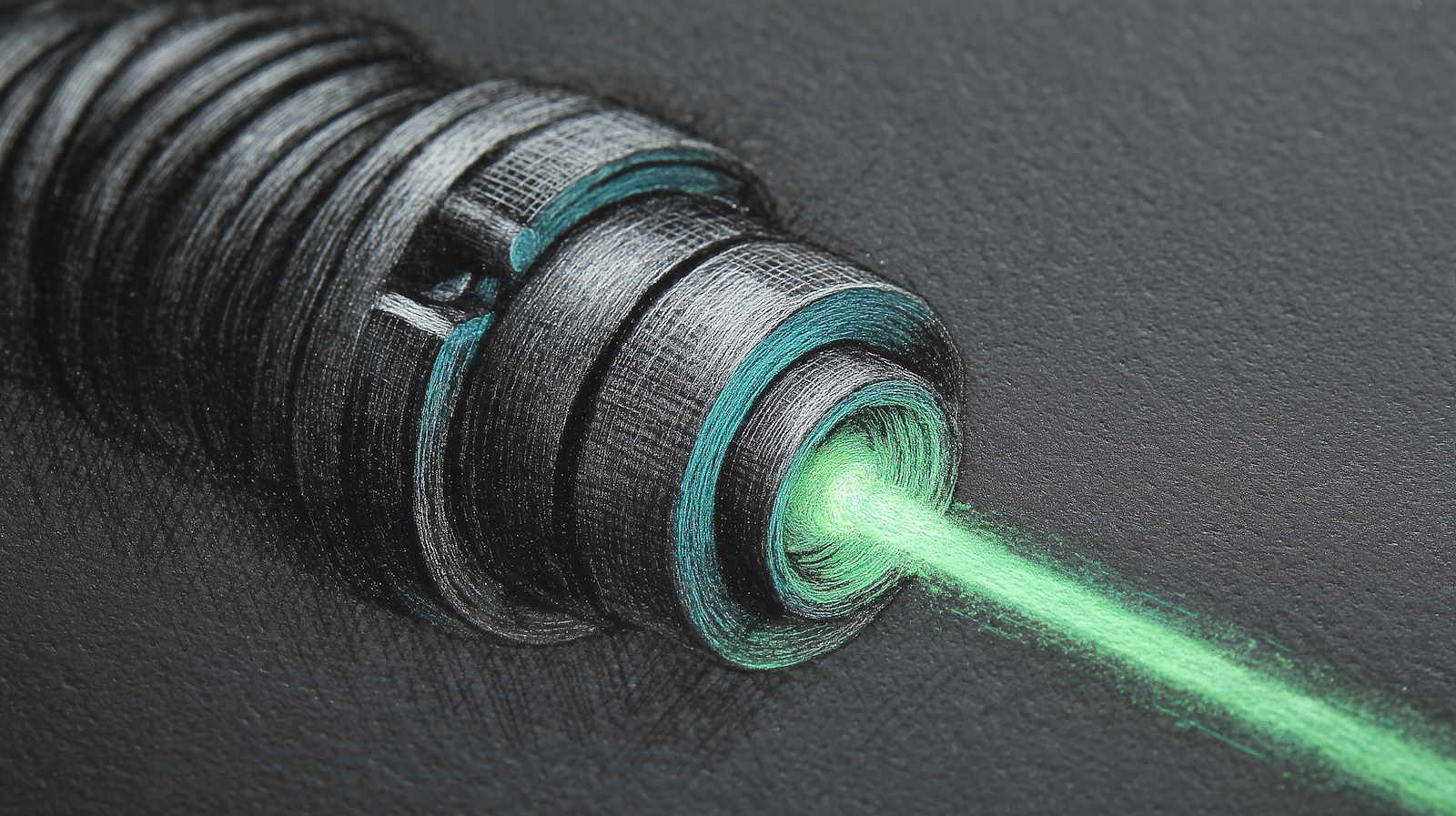 Glasfaser-Illustration mit grünem Licht